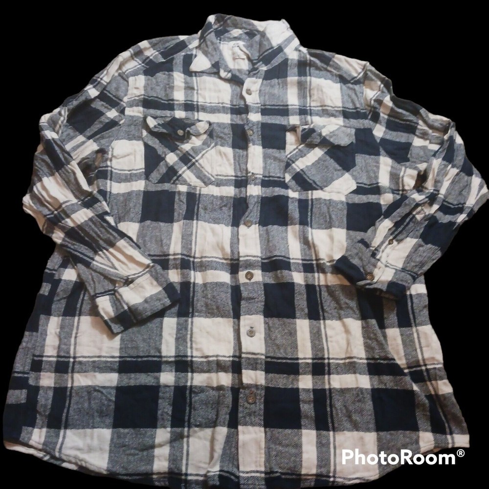 FIELD & Stream Mens Flannel Plaid Button Up Long Sleeve Shirt Size 2XLT